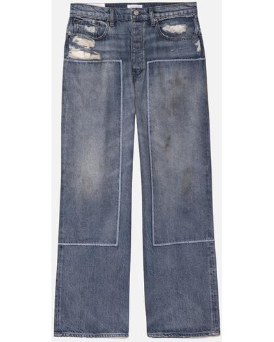 FRAME Extra Wide Leg Jean Patched - Blue