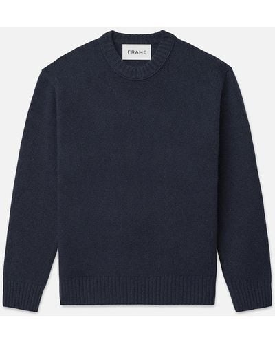 FRAME The Cashmere Crewneck Sweater - Blue