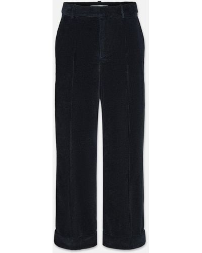 FRAME Cropped Relaxed Corduroy Trouser - Blue