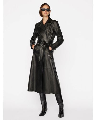 FRAME Leather Trench - Black