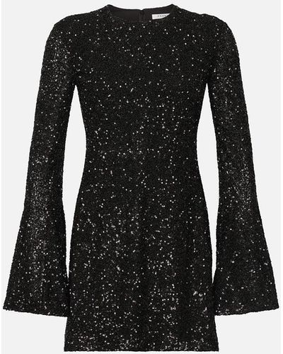 FRAME Sequin Flutter Sleeve Dress - Black