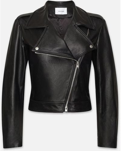 FRAME Moto Leather Jacket - Gray