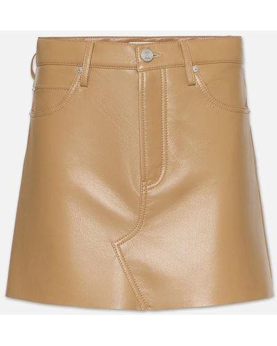FRAME Recycled Leather Le High 'n' Tight Skirt - Natural