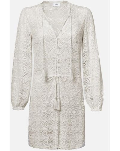FRAME Lace Tassel Dress - White