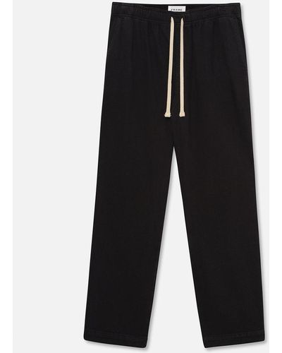 FRAME Textured Terry Travel Pant - Black