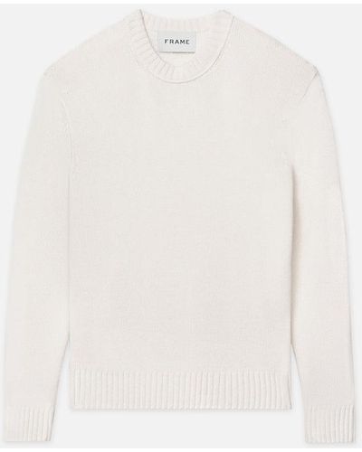 FRAME The Cashmere Crewneck Sweater - White
