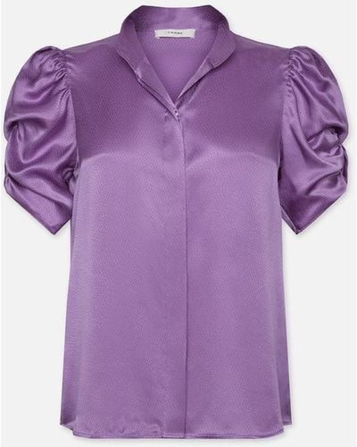 FRAME Puff Sleeve Blouse - Purple