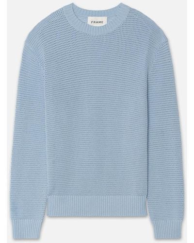 FRAME Cotton Blend Sweater - Blue
