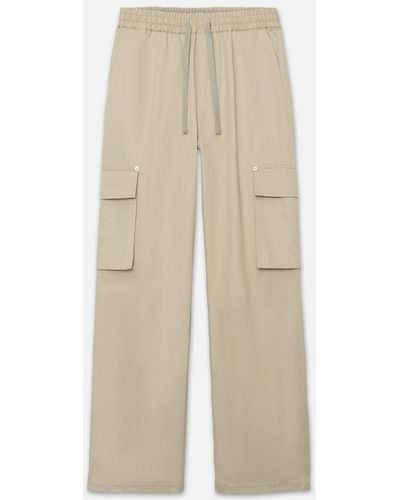 FRAME Wide Leg Cargo Trousers - Natural