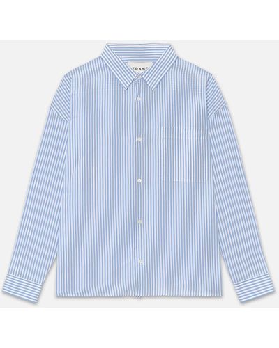 FRAME Relaxed Blue Striped Shirt