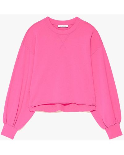 FRAME Easy Shirttail Sweatshirt - Pink