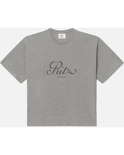 FRAME Ritz Cropped Relaxed T Shirt - Gray