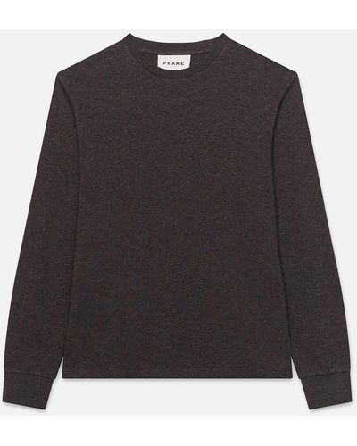 FRAME Duo Fold Long Sleeve Crew - Black