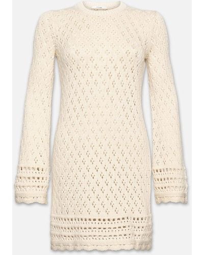 FRAME Crochet Shift Dress - White
