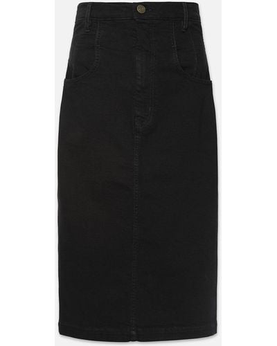 FRAME The High Waisted Seamed Skirt - Black