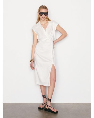 FRAME Sleeveless Twist Dress - White