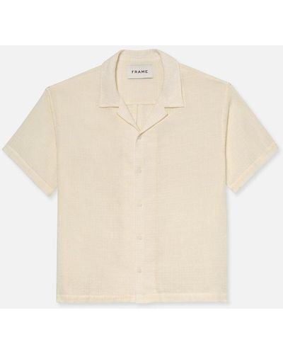 FRAME Short Sleeve Camp Collar Shirt - White