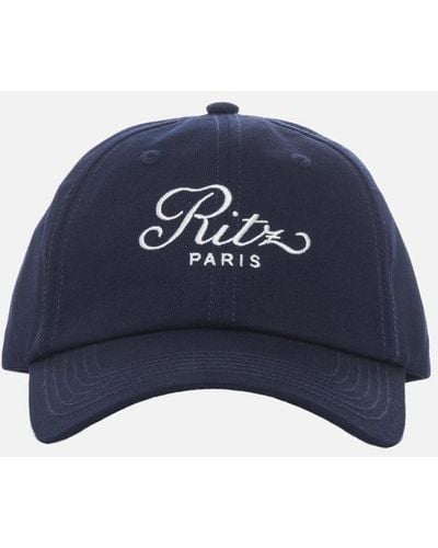 FRAME Ritz Cotton Hat - Blue
