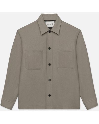 FRAME Wool Overshirt - Grey