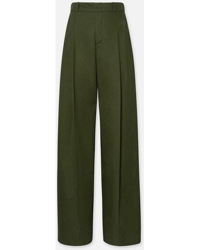 FRAME Pleated Wide Leg Pant - Green