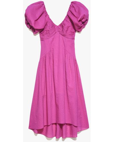 FRAME Puff Sleeve Dress - Pink