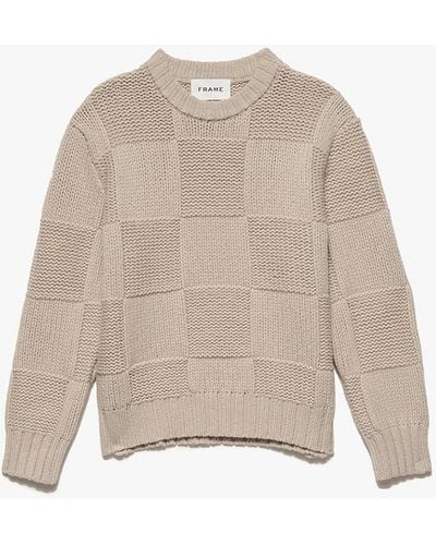 FRAME Grid Sweater - Natural