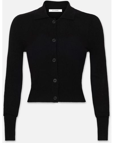 FRAME Shrunken Cashmere Cardi - Black