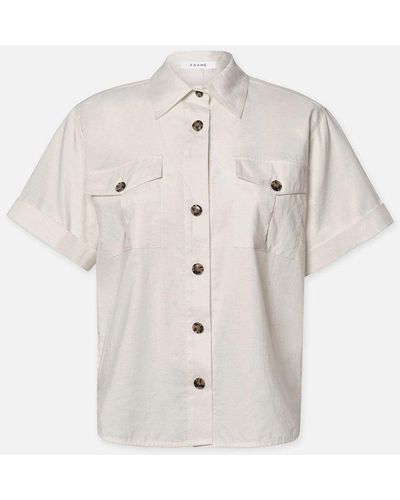 FRAME Patch Pocket Utility Shirt - White