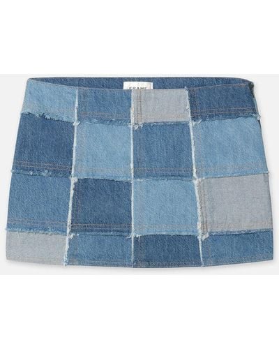 FRAME The 70's Patchwork Mini Skirt - Blue