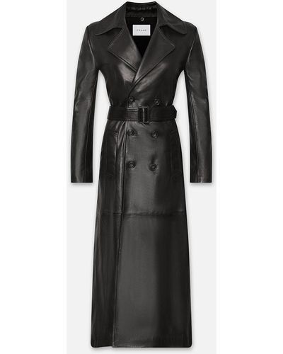 FRAME Leather Trench - Black