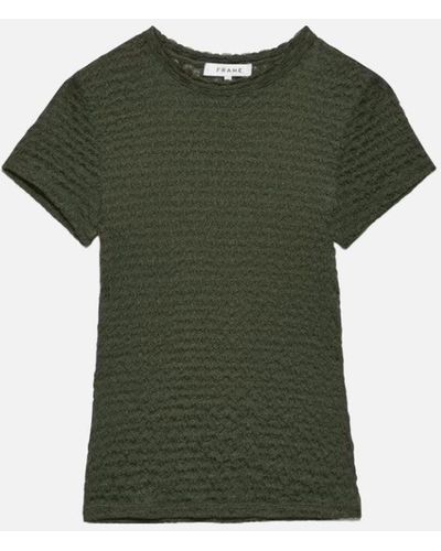 FRAME Mesh Lace Baby Tee - Green