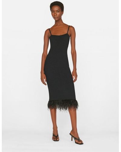 FRAME Crochet Feather Dress - Black