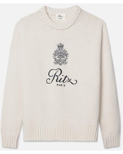 FRAME Ritz Cashmere Sweater - White