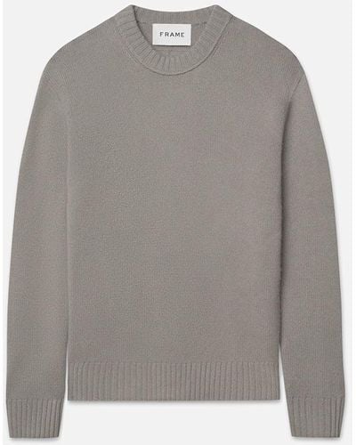 FRAME The Cashmere Crewneck Sweater - Gray
