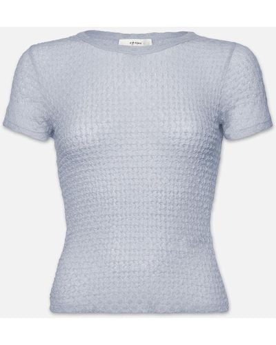 FRAME Mesh Lace Baby Tee - Blue