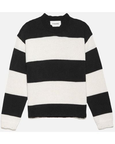 FRAME Striped Sweater - Black