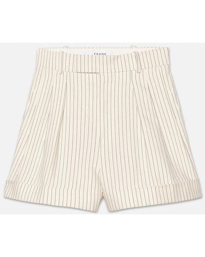 FRAME Pleated Wide Cuff Short - Natural
