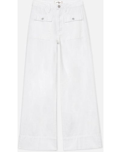 FRAME The 70's Patch Pocket Crop Straight - White