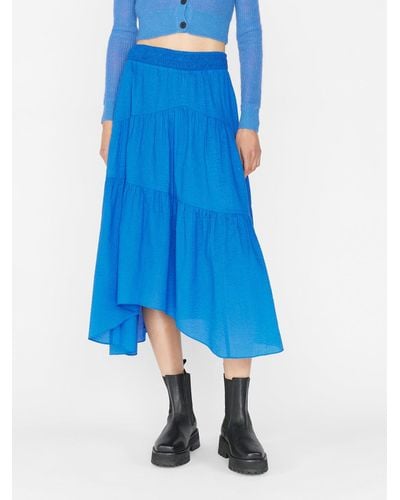 FRAME Gathered Seam Skirt - Blue