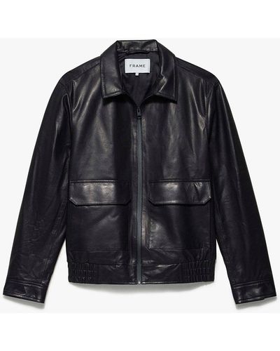 FRAME Cargo Leather Jacket - Black