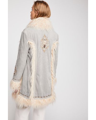 Free People Joplin Shearling Jacket By Spell And The Gypsy Collective - Blue