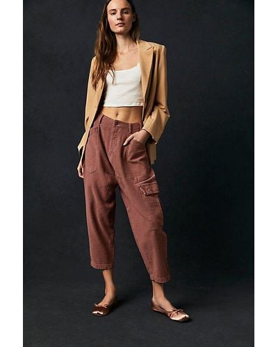 Free People Bay To Breakers Trousers At In Elderberry Tea, Size: Xs - Black
