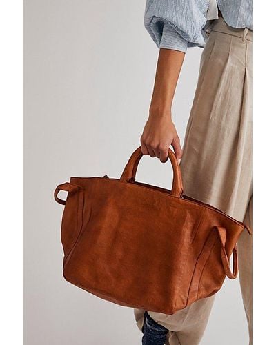 Free People Leslie Leather Satchel By Fp Collection - Brown