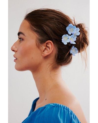 Free People Milas Floral Hair Clip Pack - Blue