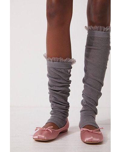 Arebesk Over-the-knee Ruffle Leg Warmers - Gray