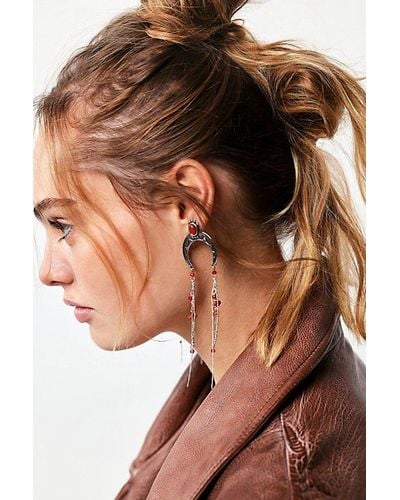 Free People Rhiannon Stone Earrings At In Silver Red Agate - Multicolour