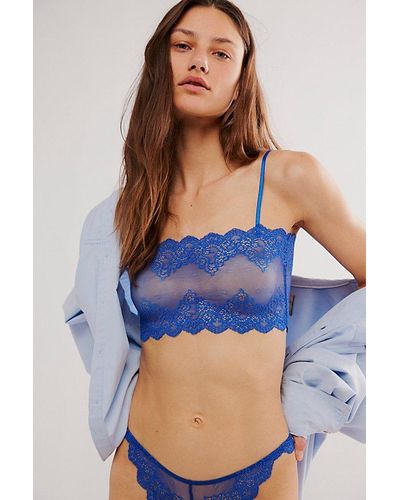 Only Hearts So Fine Lace Crop - Blue