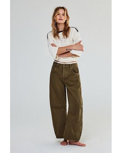 Free People Good Luck Mid-rise Barrel Jeans - Multicolour