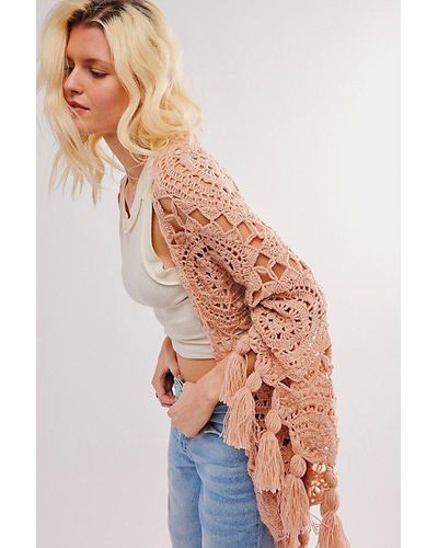 Free People Sunny Day Crochet Shawl - Natural