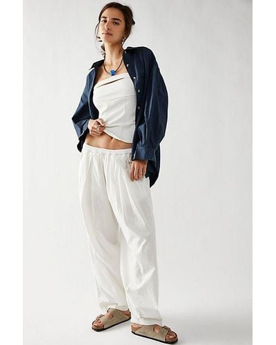 Free People To The Sky Parachute Pants At In Nilla Cream, Size: Xs - Blue